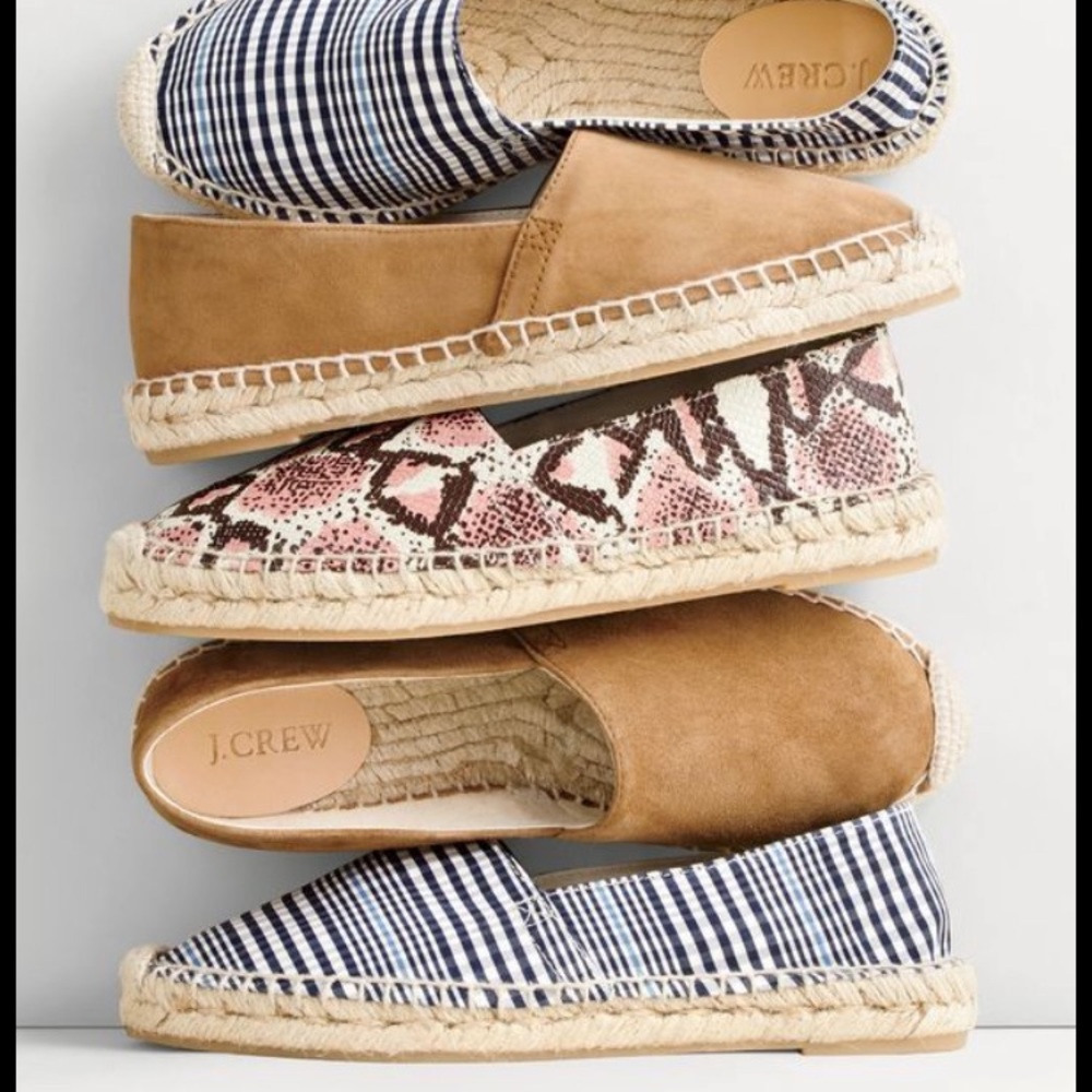 J crew printed snakeskin espadrilles
